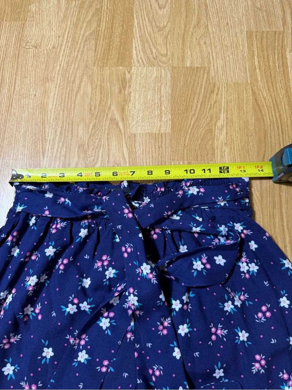 Bundle of 2 Navy Floral and Black Stripe High Waist Women’s Shorts - Size M